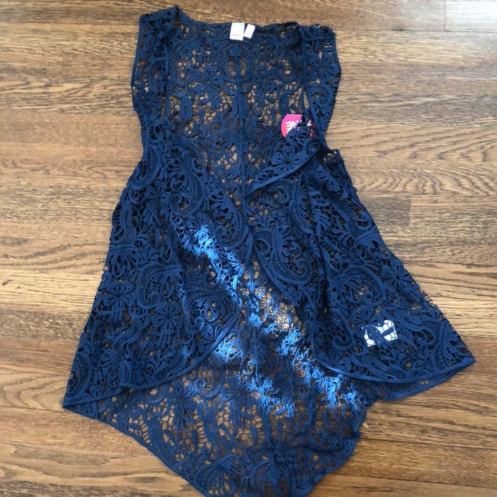 Bongo dark denim crochet tunic